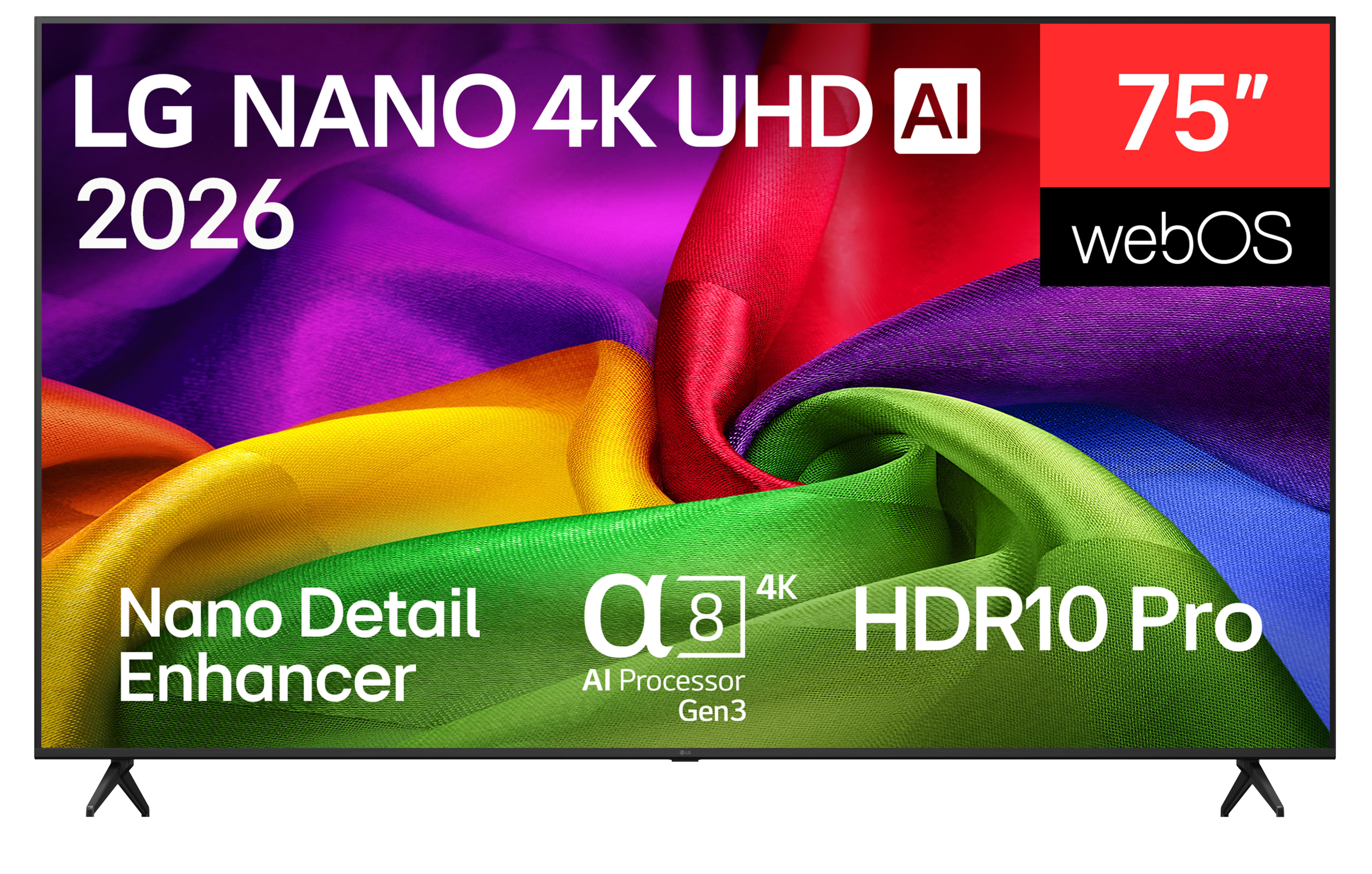 LG 75-Zoll 4K UHD TV mit Nano Detail Enhancer und α8 AI Prozessor Gen3.