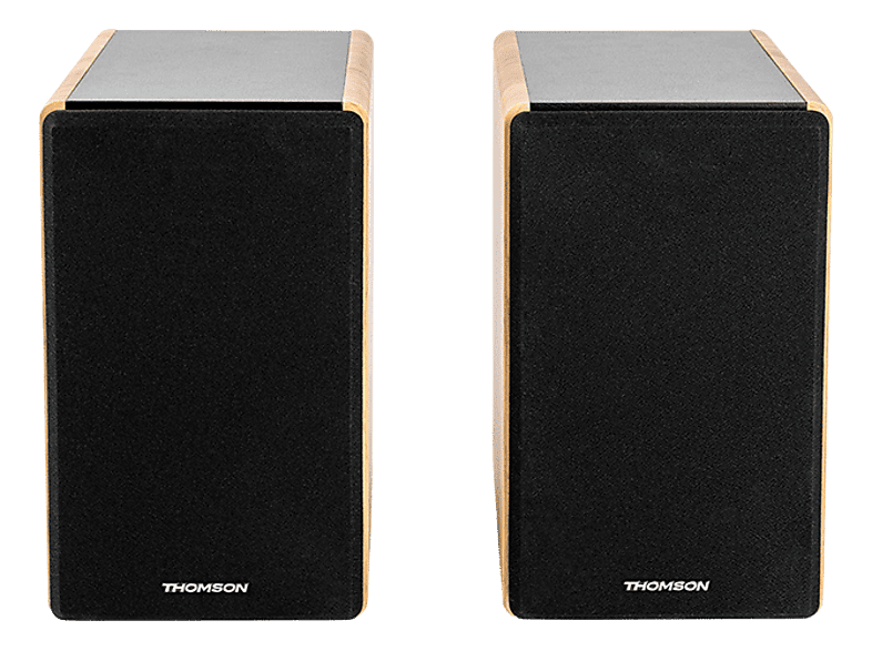 Altavoz de estantería - Thomson WS902DUO, 150 W, Bluetooth, Mando a distancia, Ecualizador, Marrón/Gris/Negro