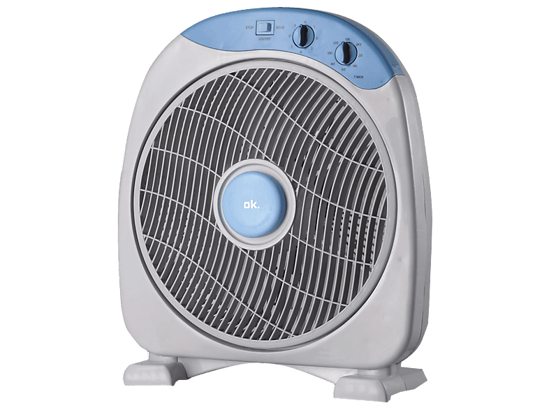 Ventilador de sobremesa - ok. OTF 303526 ES, 45W, 3 Velocidades, 5 Aspas, Temporizador 1h, Azul/Blanco