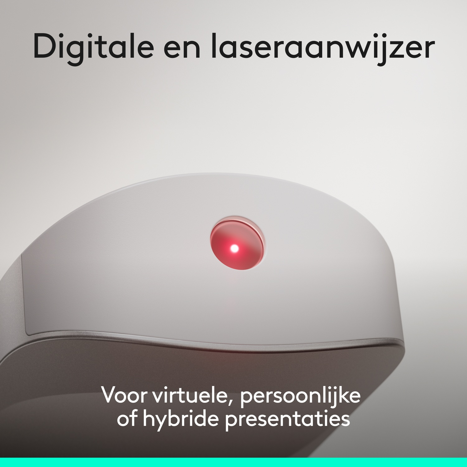 Een digitale en laser presentatie clicker met een rood licht.