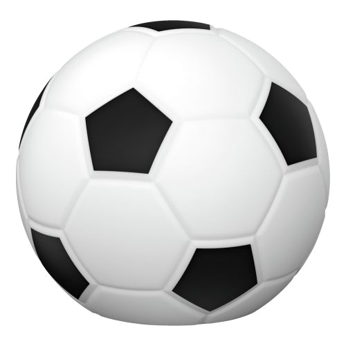 Piłka nożna z czarnymi i białymi pięciokątami.