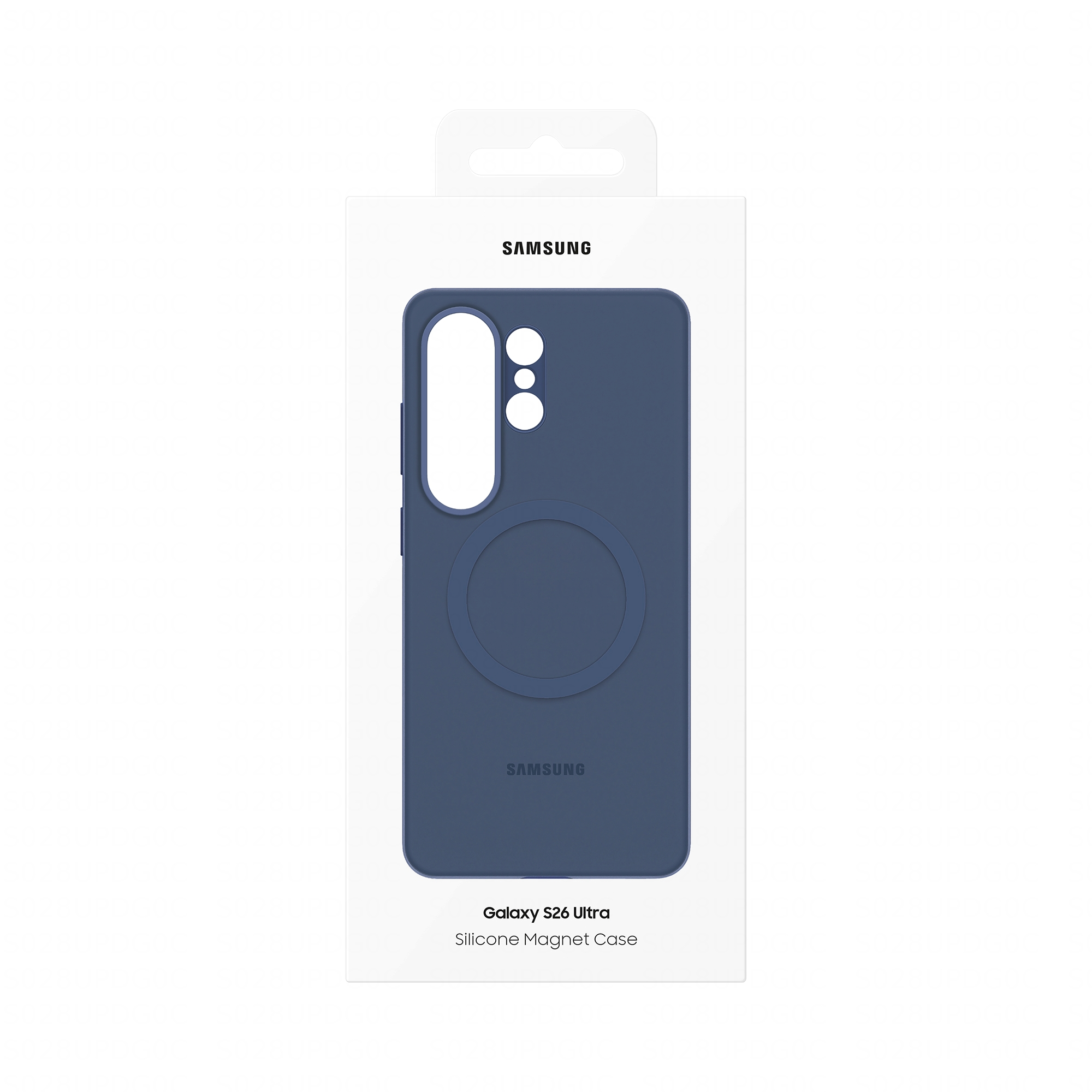 Verpackung für Samsung Galaxy S26 Ultra Silikon-Magnet-Hülle, blau.