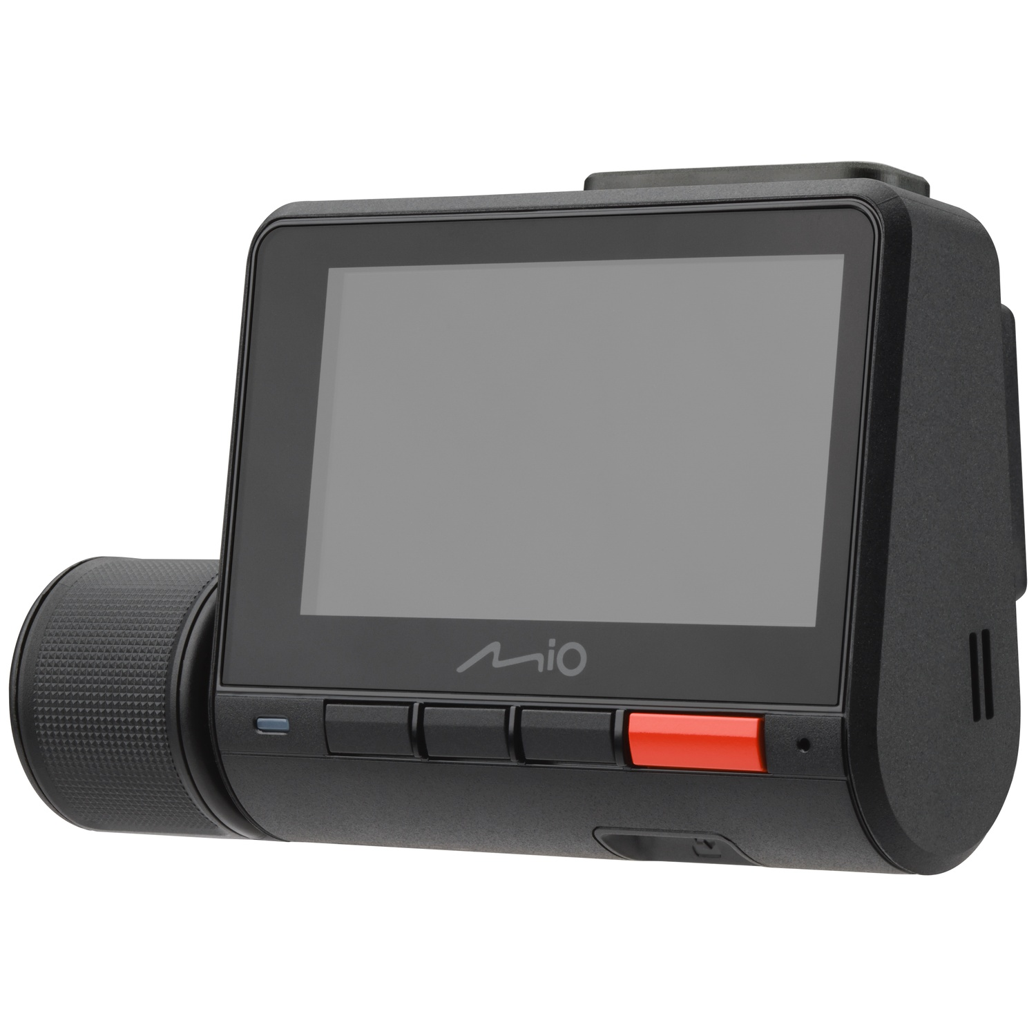 Une dashcam noire avec écran et boutons.