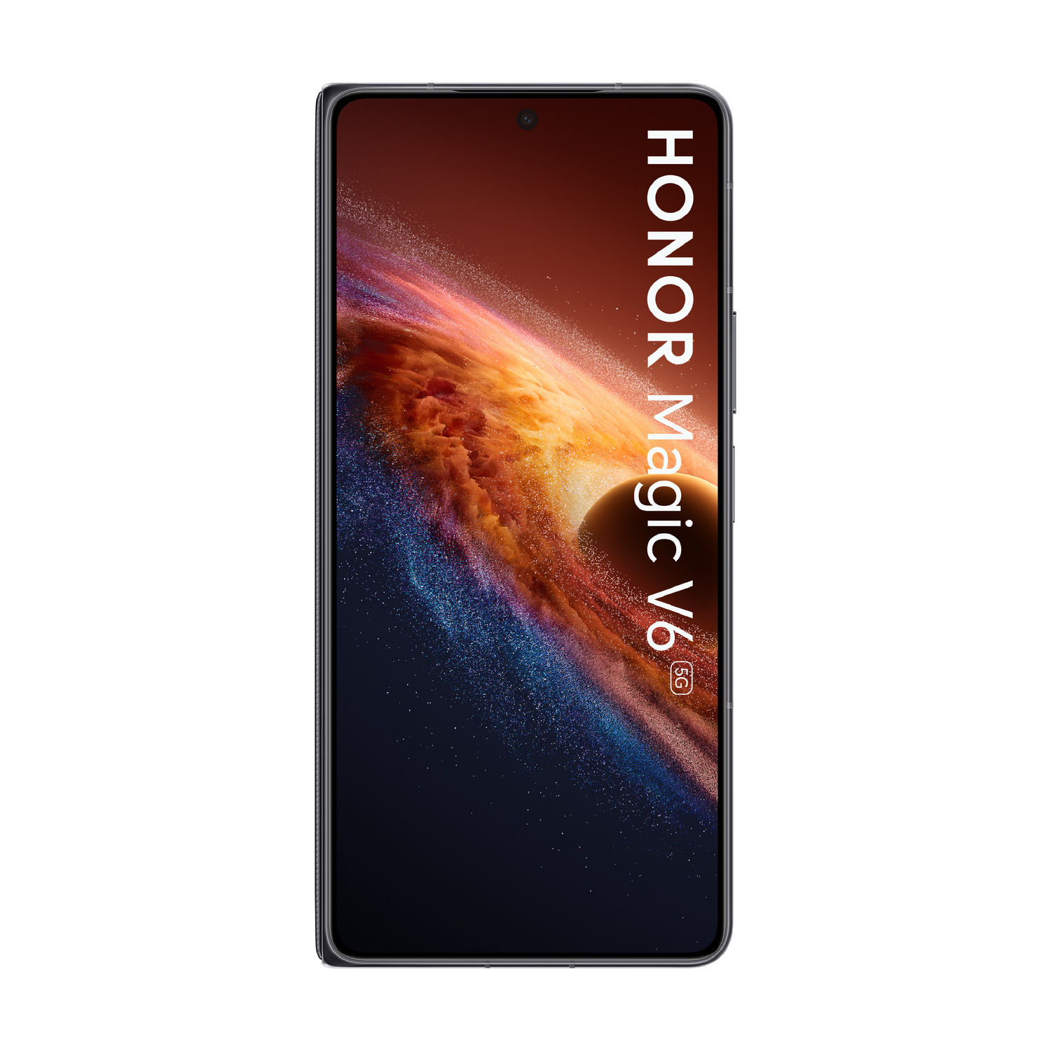 Smartphone Honor Magic V6 5G con sfondo cosmico.