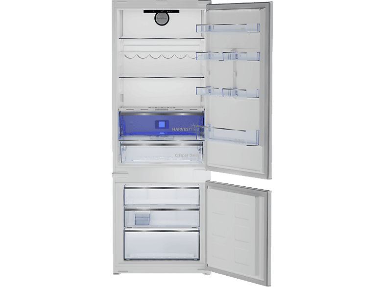 Frigorífico combi integrable - Beko BCNE400E40SN, Neo Frost Dual Cooling, 194 cm, 370 l, Tecnología HarvestFresh, Sin panelar