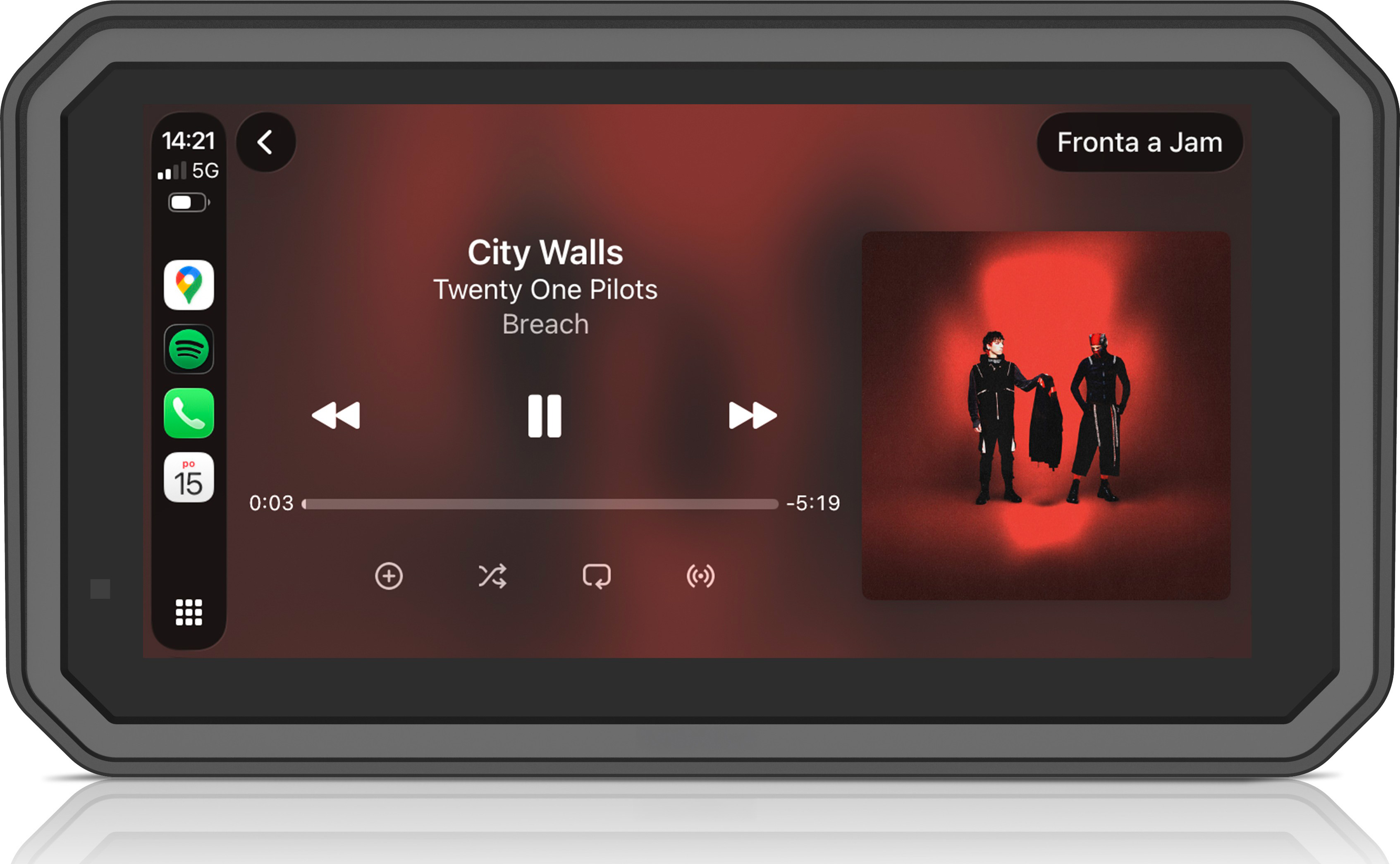 Zenelejátszó mutatja a 'City Walls' dalt, Twenty One Pilots, szünet 0:03-nál.