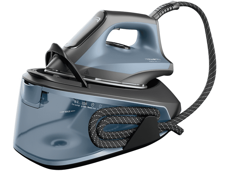 FERRO CALDAIA ROWENTA Force Pro 300 VR5431, Potenza 2400 W, pompa 6,1 bar, Vapore continuo fino a 110 g/min, Sistema anticalcare integrato, Capacità serbatoio 1,4 l, Piastra in Inox Airglide
