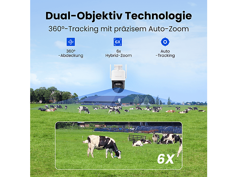 Reolink 2K Dual-Lens PTZ 4G-, Überwachungskamera mit Solar Panel Plus (für Innen + Außen, Nachtsichtfunktion, Akkubetrieb, 2K, weiß) — Foto 5 von 5