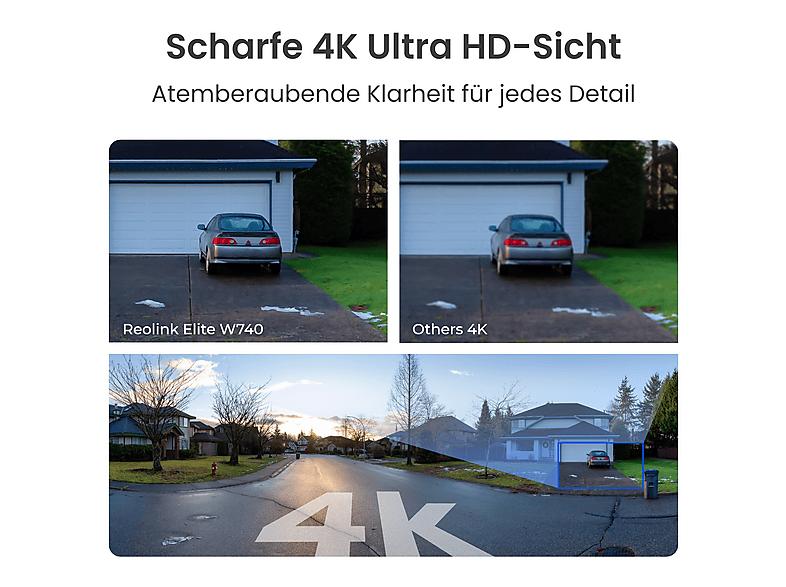 Reolink 4K 8MP UHD Wi-Fi, Überwchungskamera (für Innen + Außen, Nachtsichtfunktion, Netzbetrieb, UHD 4K, weiß) — Foto 3 von 5