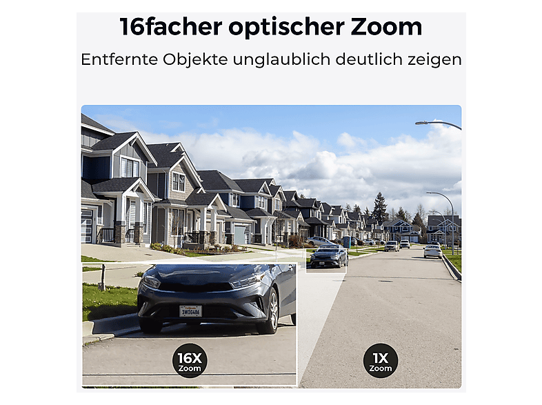 Reolink 4K PoE, Überwchungskamera mit 16x optischem Zoom (für Innen + Außen, Nachtsichtfunktion, Netzbetrieb, UHD 4K, weiß) — Foto 4 von 5
