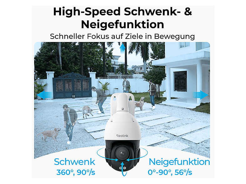 Reolink 4K PoE, Überwchungskamera mit 16x optischem Zoom (für Innen + Außen, Nachtsichtfunktion, Netzbetrieb, UHD 4K, weiß) — Foto 3 von 5