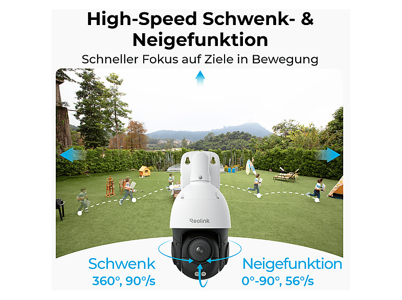 Reolink 4K 360°, Auto-Tracking PoE-Kamera mit 5x optischem Zoom (für Innen + Außen, Nachtsichtfunktion, Netzbetrieb, UHD 4K, weiß) — Foto 4 von 5