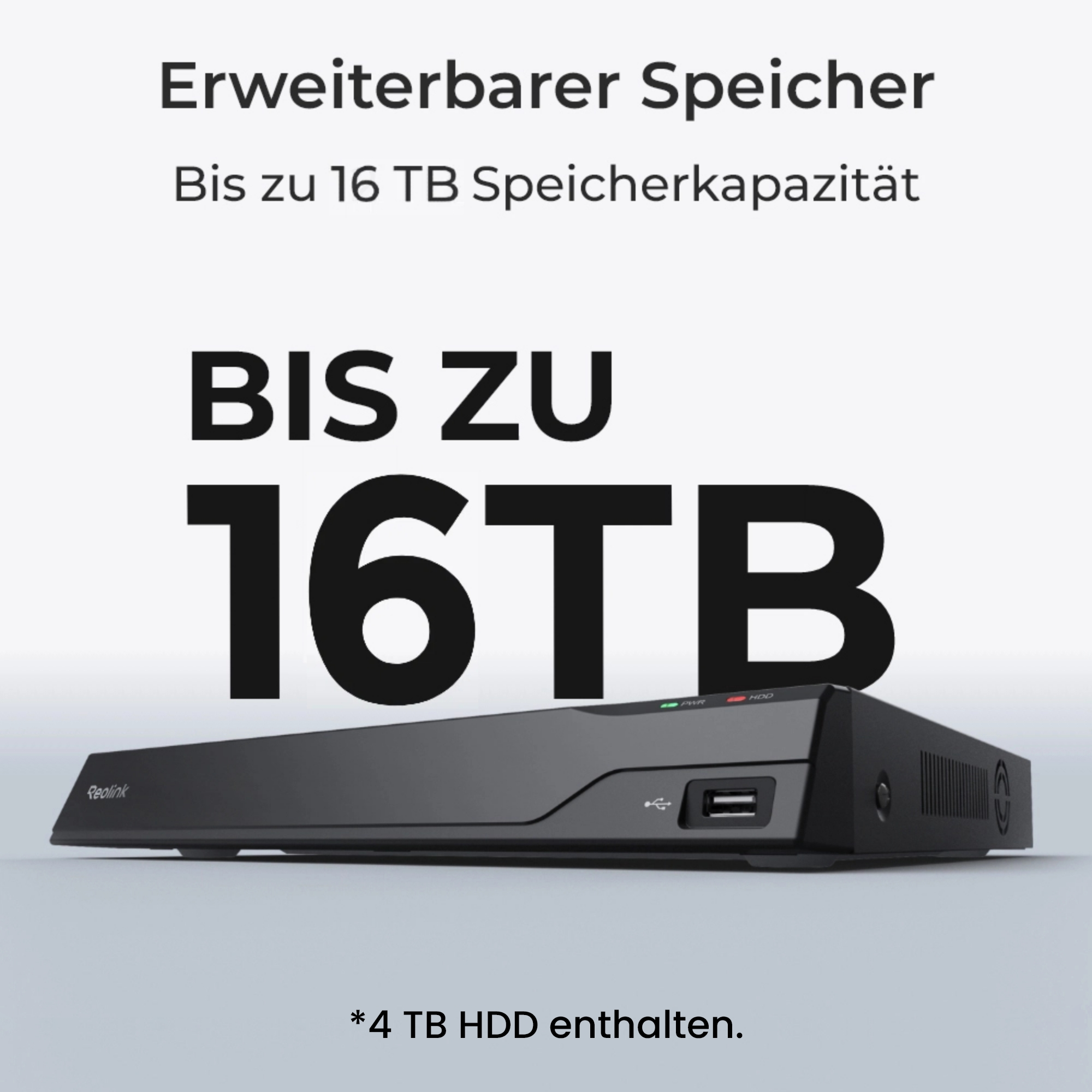 Ein schwarzes Reolink-Gerät mit 
