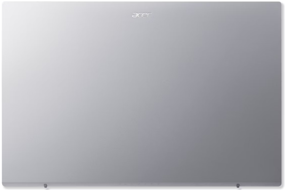 Zárt ezüst Acer laptop logóval felül.