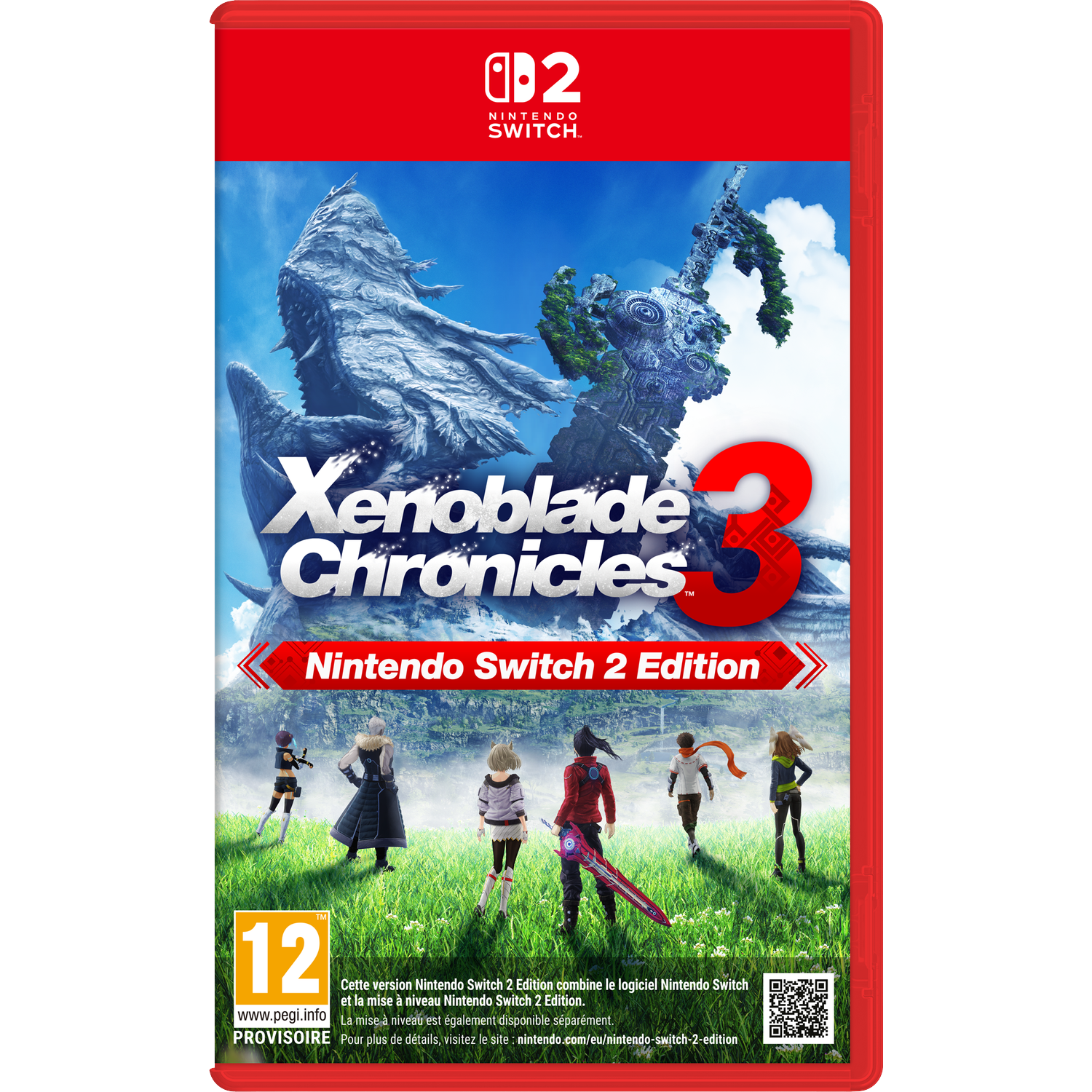 Xenoblade Chronicles 3 Nintendo Switch 2 Edition cover met personages en monster.