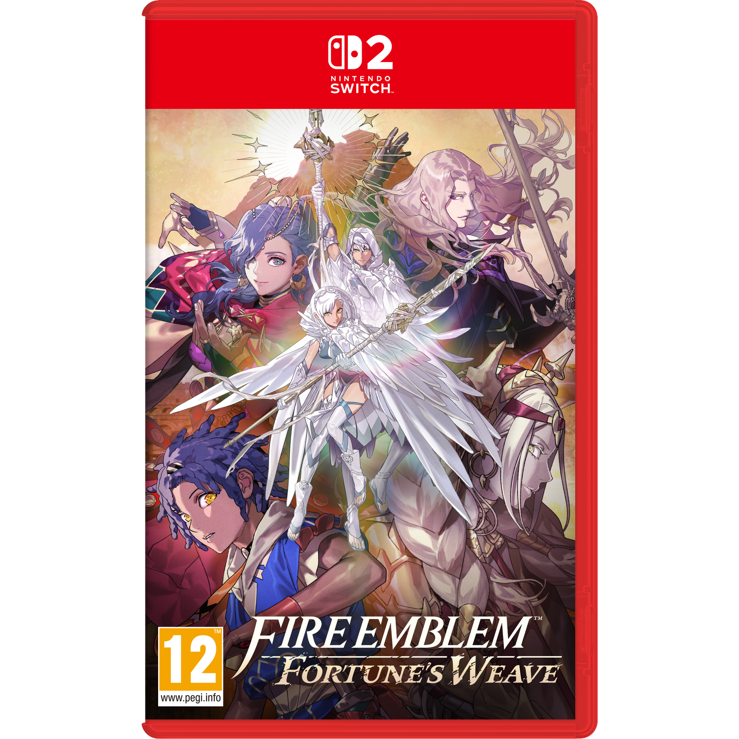 Couverture du jeu Fire Emblem : Fortune's Weave avec personnages et logo Nintendo Switch.