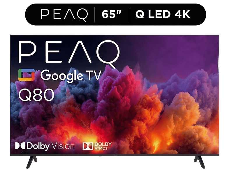 PEAQ 65Q80 65'' QLED Smart TV – Google İşletim Sistemli, Dahili Uydu Alıcılı 4K UHD TV