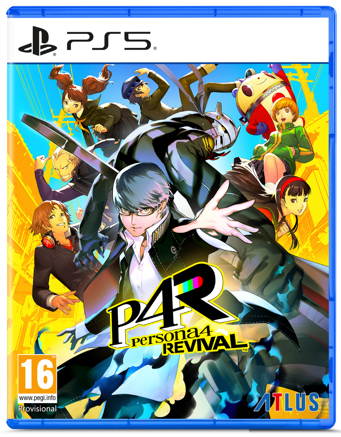 Portada de juego PS5 con personajes de anime en combate y el título P4 Arena Ultimax.