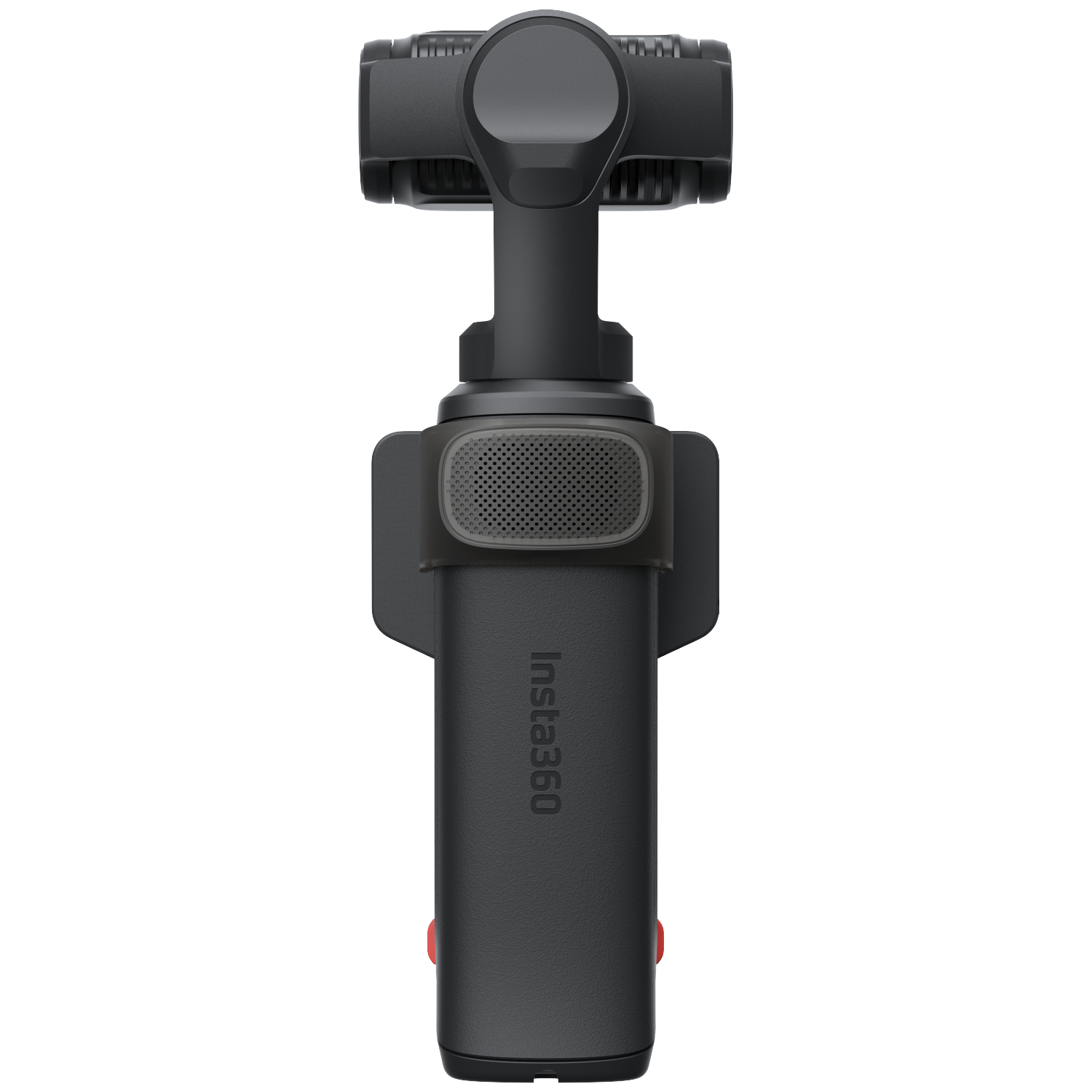 Een zwarte Insta360 gimbal stabilizer.
