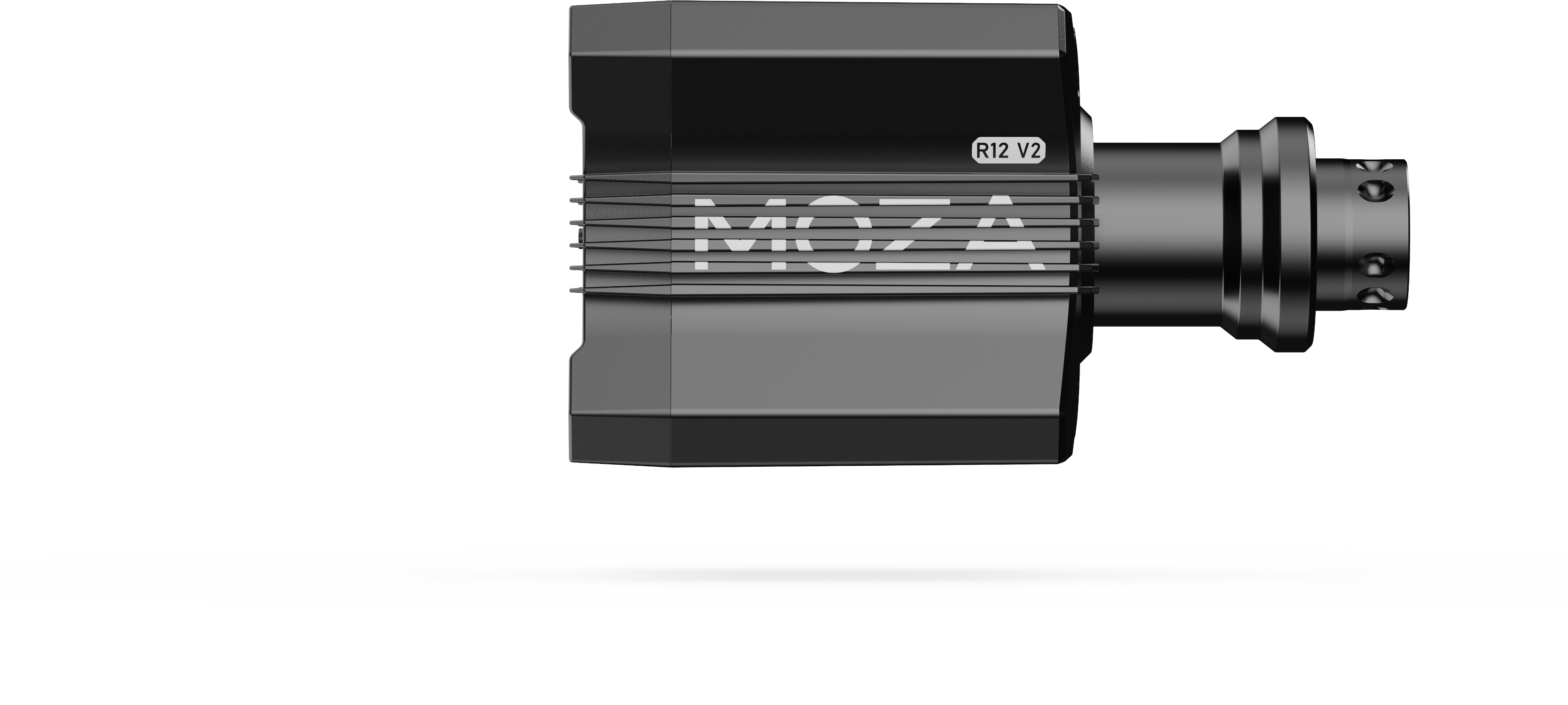 Fekete MOZA R12 V2 gimbal fekete háttérrel.