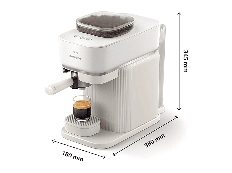Philips bar 305/00 Baristina Espressomaschine (Weiß, 1550 Watt, 16 bar) — Foto 4 von 5