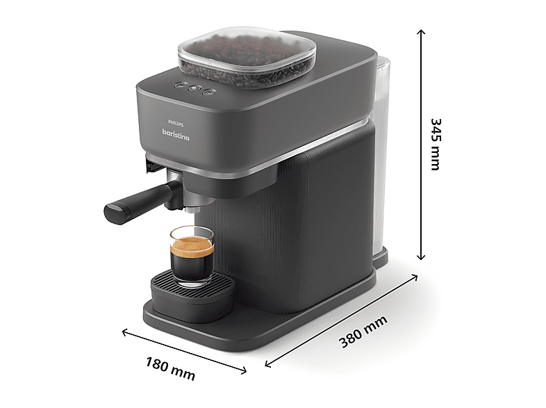 Philips bar 305/60 Baristina Espressomaschine (Schwarz-Grau, 1550 Watt, 16 bar) — Foto 4 von 5