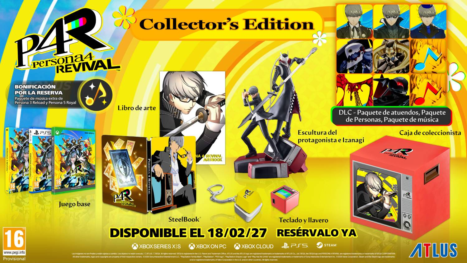 Edición Coleccionista Persona 4 Revival con juego, libro de arte, figura y SteelBook.