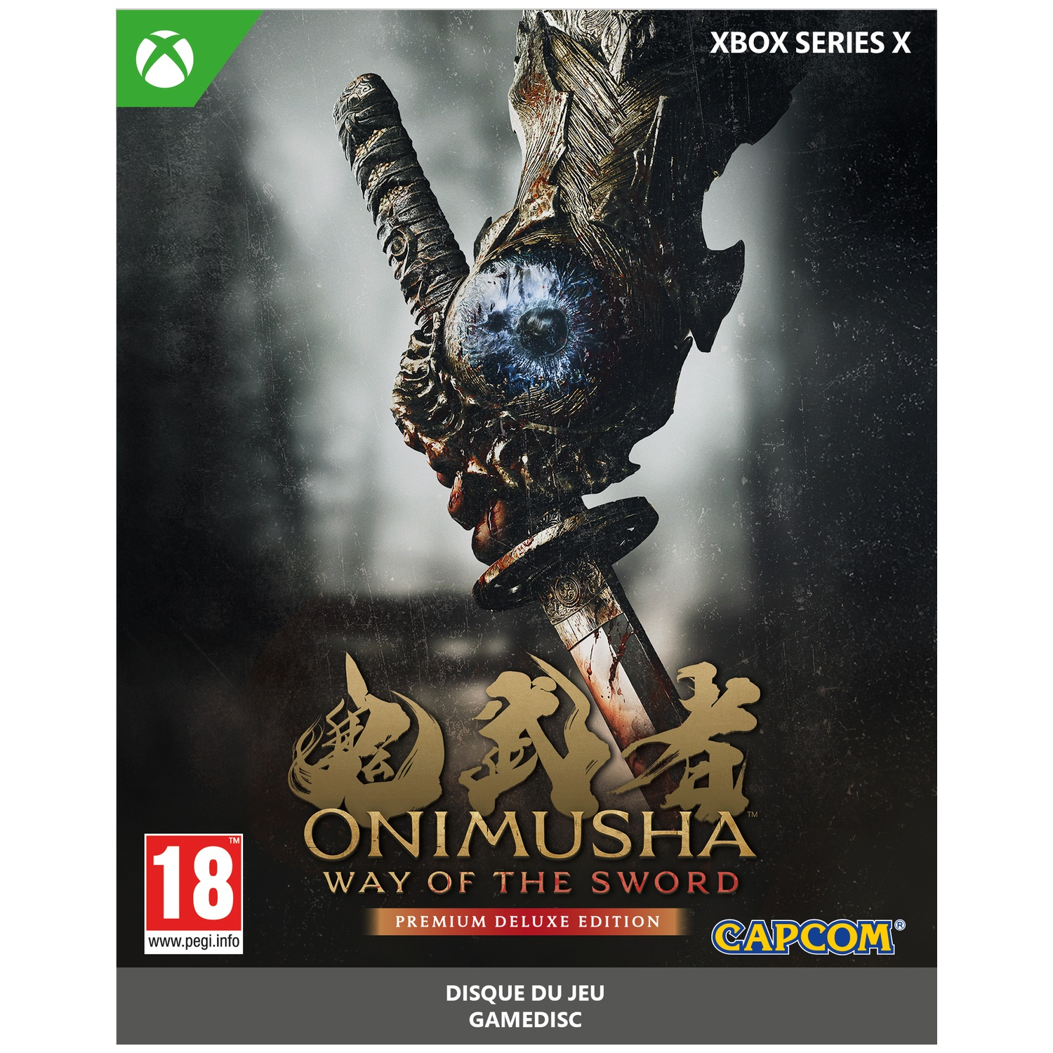 Couverture du jeu Xbox Series X pour Onimusha: Way of the Sword, édition Premium Deluxe.