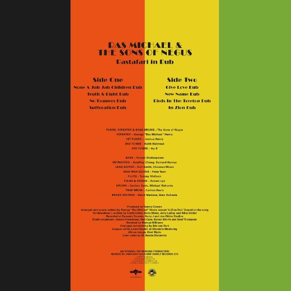 Albumcover mit Titel, Künstlernamen und Songliste auf farbigem Hintergrund.