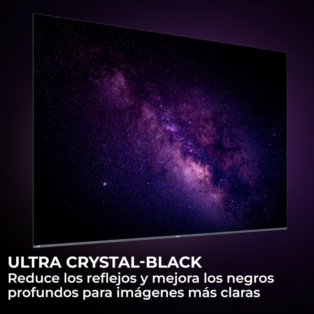 Ultra Crystal-Black. Reduce los reflejos y mejora los negros profundos para imágenes más claras. Televisor con galaxia.
