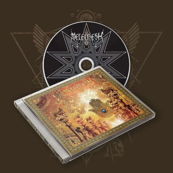 CD-Hülle und CD mit mystischem Artwork. Gelb-goldene Hand und Figuren auf der Hülle.