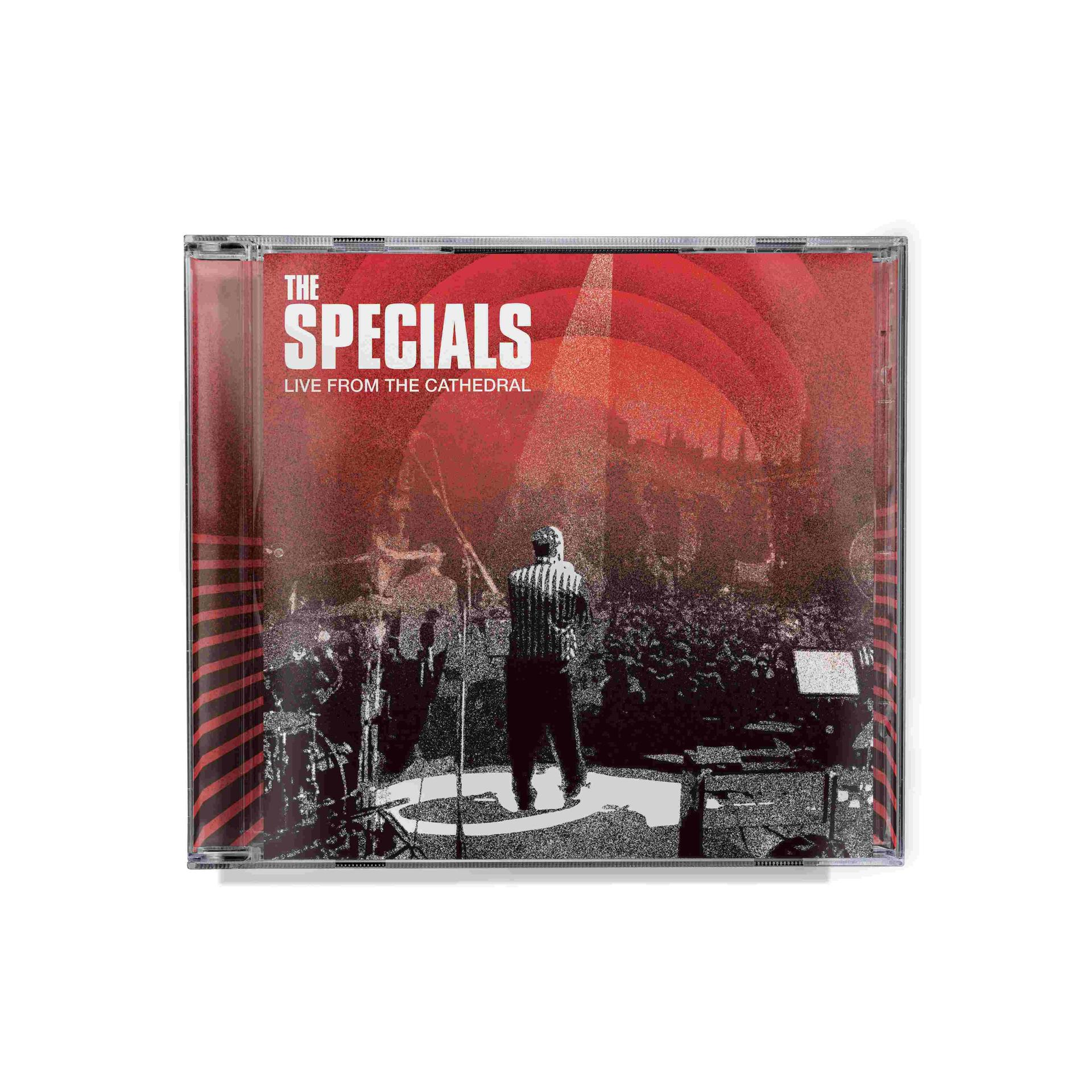 CD-Hülle mit Bandlogo 'The Specials' und Schriftzug 'Live from the Cathedral'.