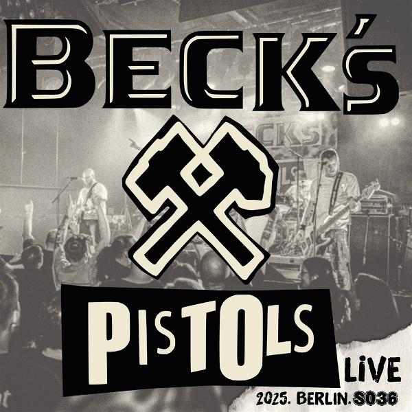 Live-Konzert von Beck's Pistols mit Band und Publikum vor einer Bühne.