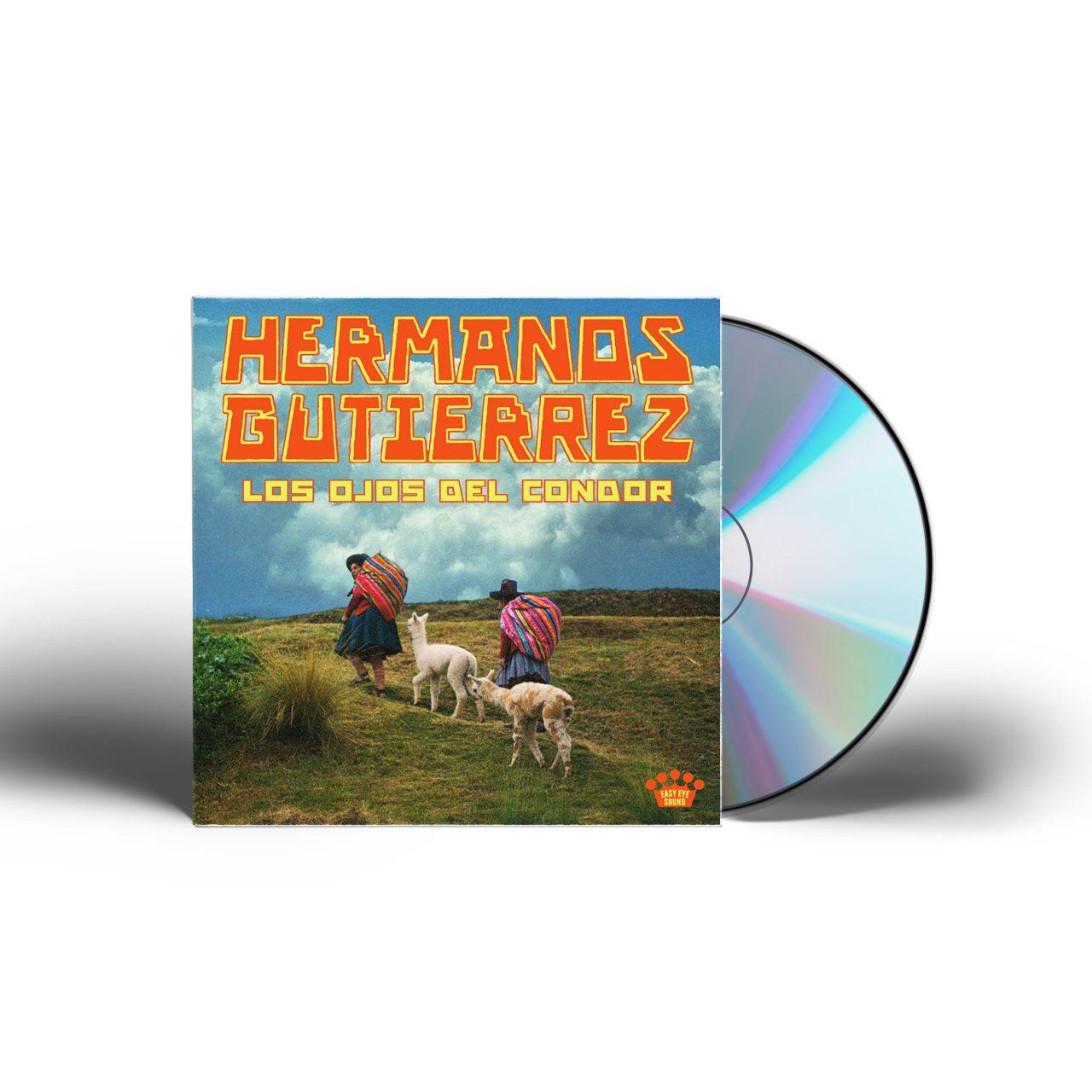 CD-Cover mit "HERMANOS GUTIERREZ" und zwei Lamas auf einer Wiese.