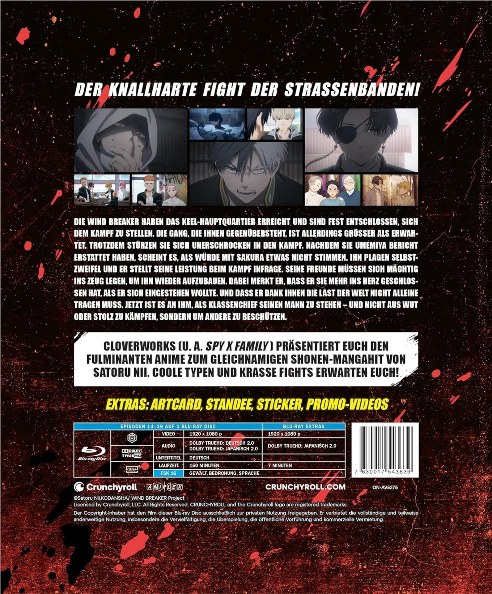 Anime Blu-ray Hülle mit Szenenbildern, Titel und technischen Details.