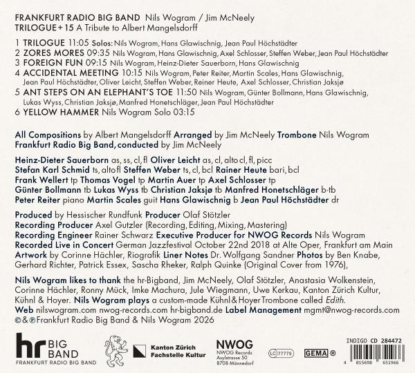 Titelliste des Frankfurt Radio Big Band Albums mit Songtiteln und Musikern.