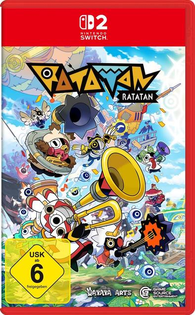 Buntes Cover des Spiels Ratatan für Nintendo Switch mit vielen Comicfiguren und Instrumenten.
