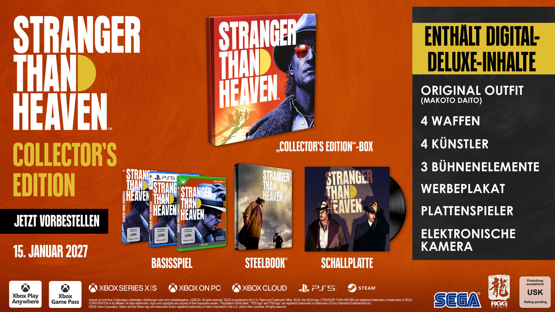 Stranger Than Heaven Collector's Edition: Box, Steelbook, Schallplatte, Spiel.