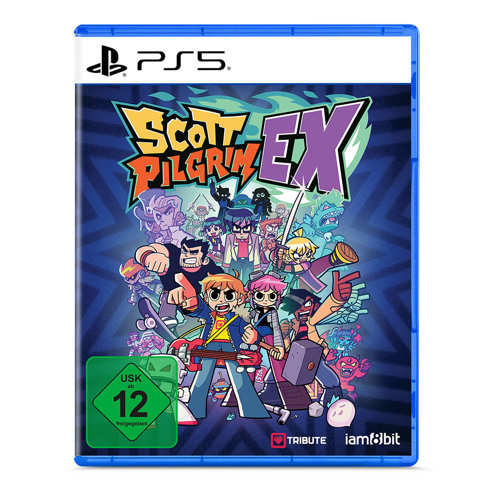 PS5 Spielcover Scott Pilgrim vs. The World: The Game Complete Edition mit vielen Charakteren.