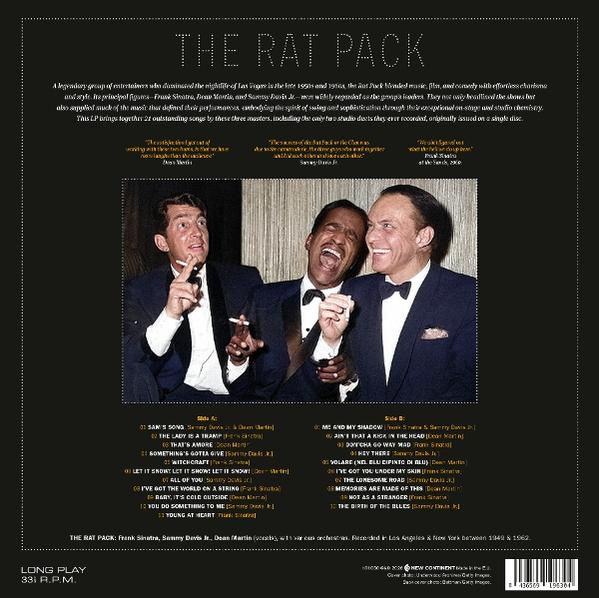 Das Cover des Albums The Rat Pack zeigt Sinatra, Dean Martin und Sammy Davis Jr. lächelnd und rauchend.