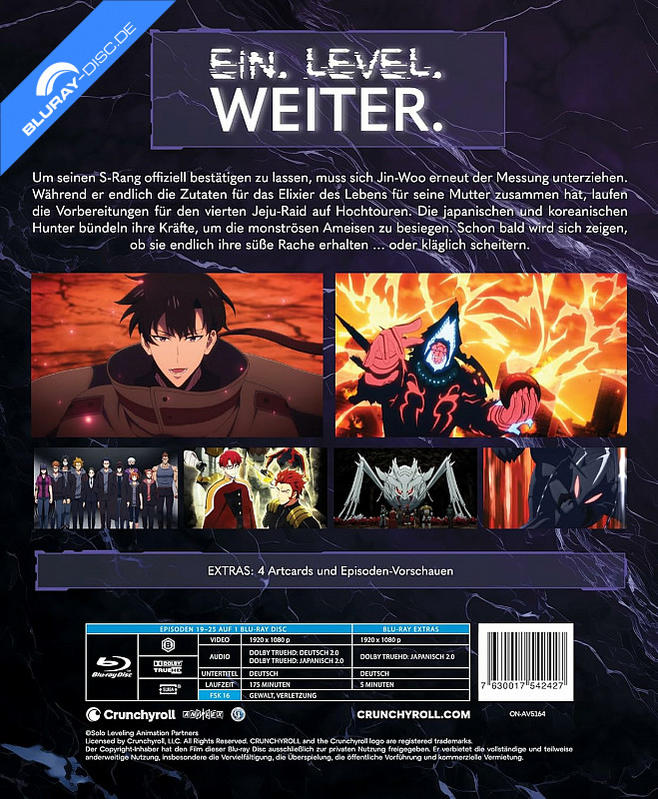 Rückseite einer Blu-ray Disc Hülle mit Anime-Szenen und Text.