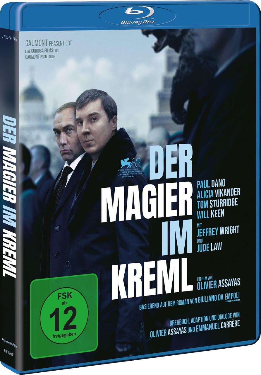 Blu-ray Cover: Zwei Männer im Vordergrund, "Der Magier im Kreml" Titel.