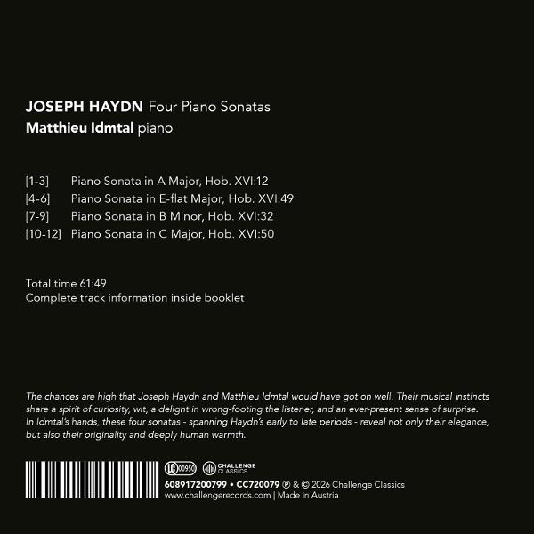 Haydn Klavier Sonaten von Idmtal. Trackliste, Gesamtzeit, Booklet-Info, Barcode.