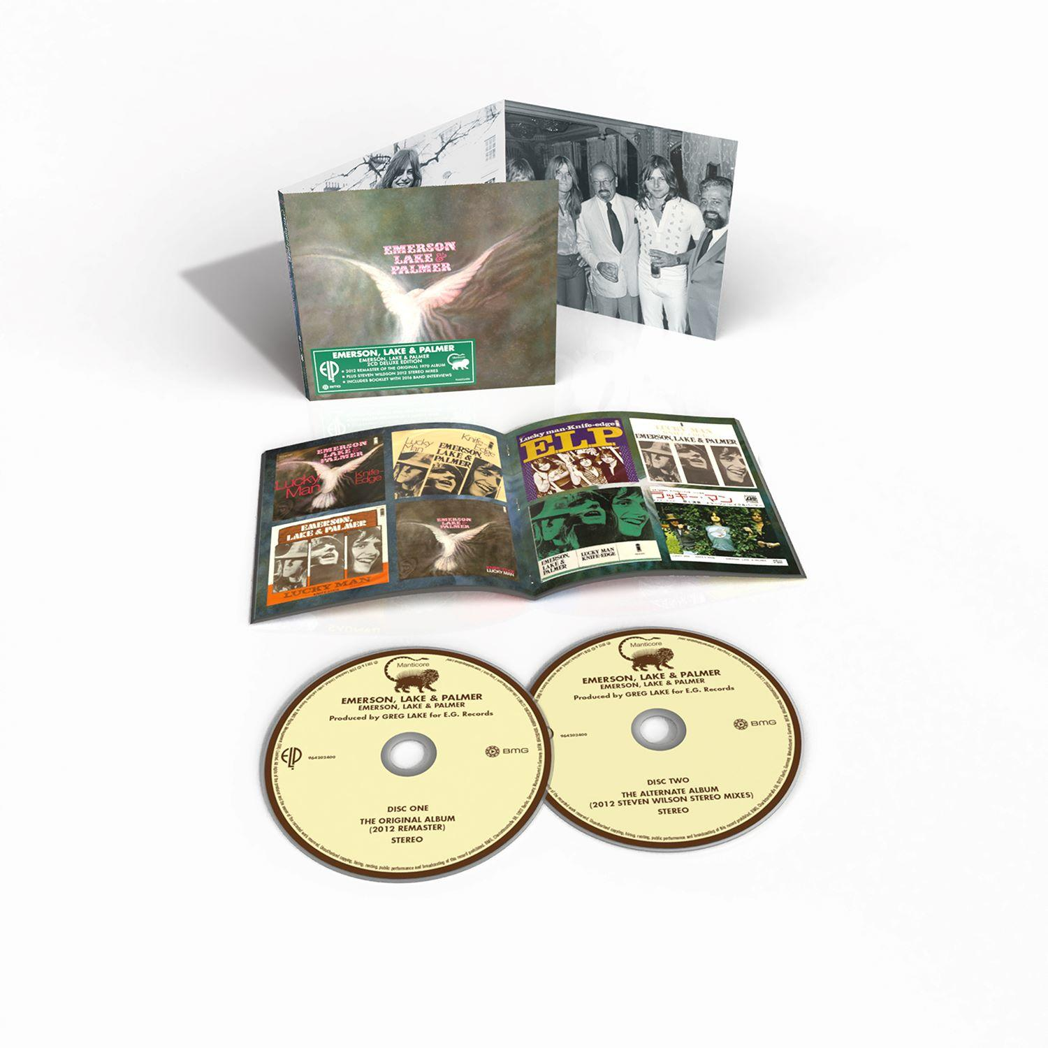 ELP Album mit Cover, Fotos und zwei CDs: Disc One (Originalalbum) und Disc Two (Alternativmixe).