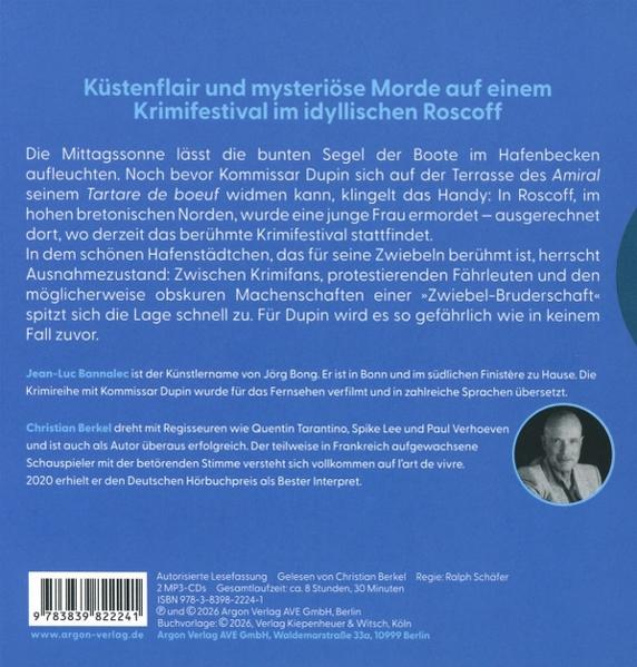 Buchcover mit Titel, Text und Bild eines Mannes. Küstenflair und mysteriöse Morde.