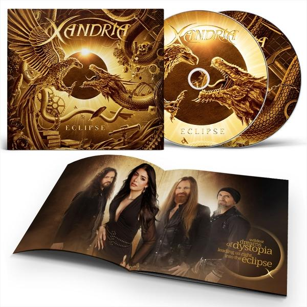 Albumcover mit Drachen und Phönix, CDs und Bandfoto.
