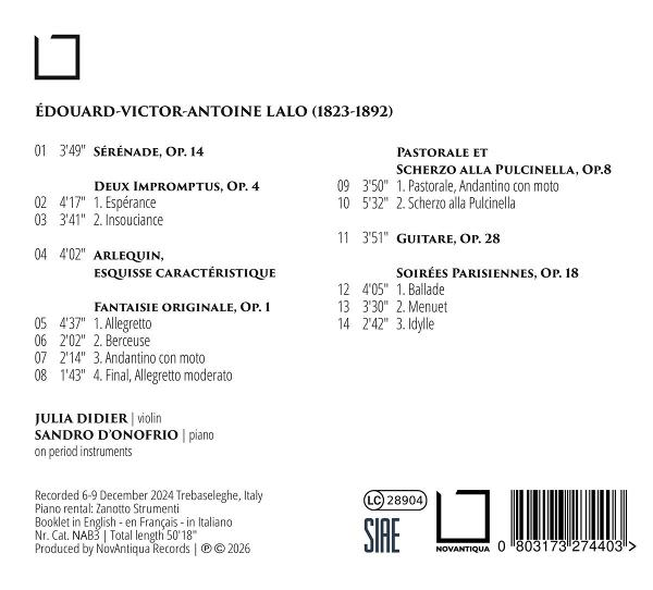 Liste von Werken von Édouard-Victor-Antoine Lalo, mit Titeln, Opuszahlen und Längen.