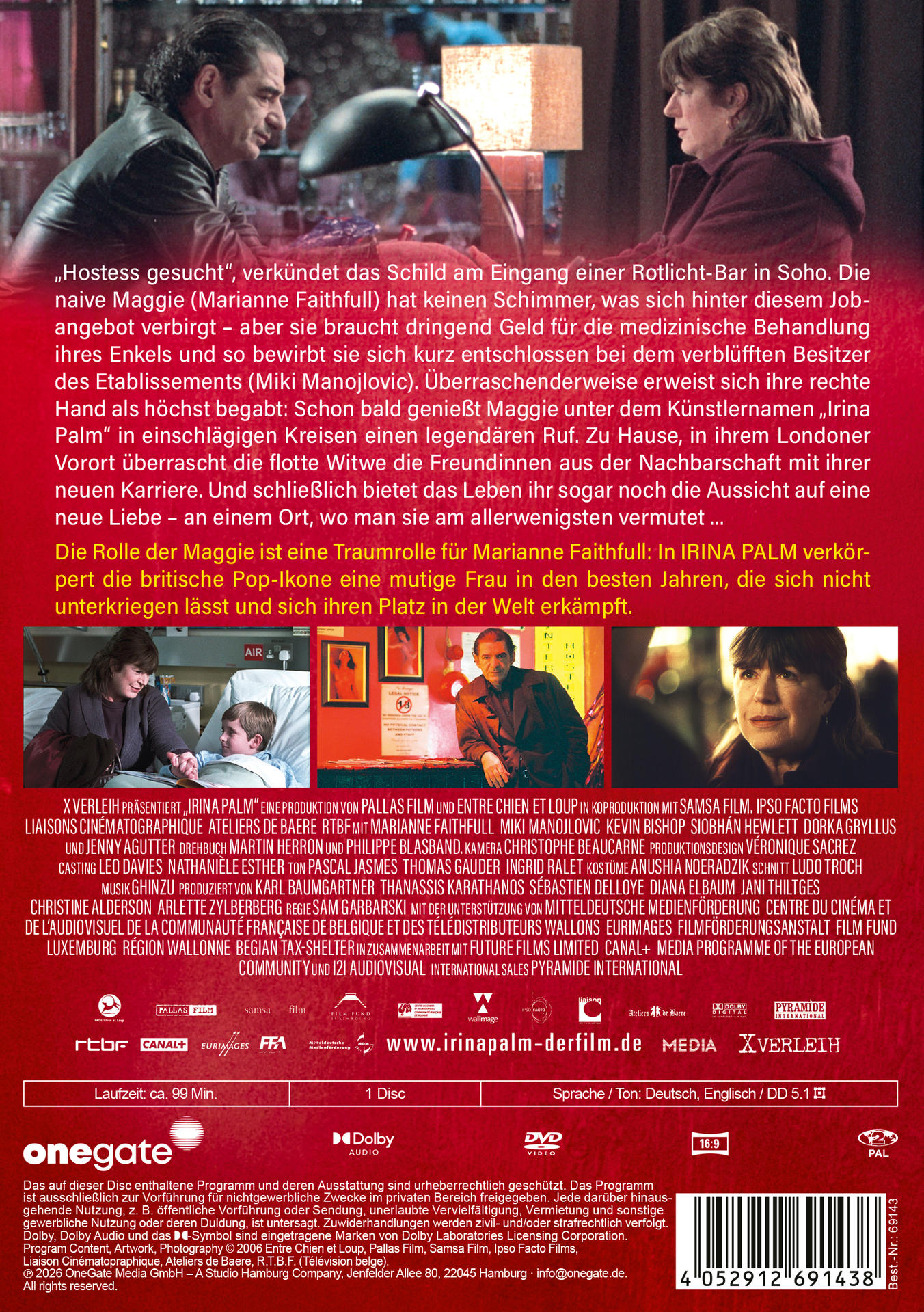 DVD-Cover: Mann und Frau im Profil, Filmtitel und Produktionsdetails.