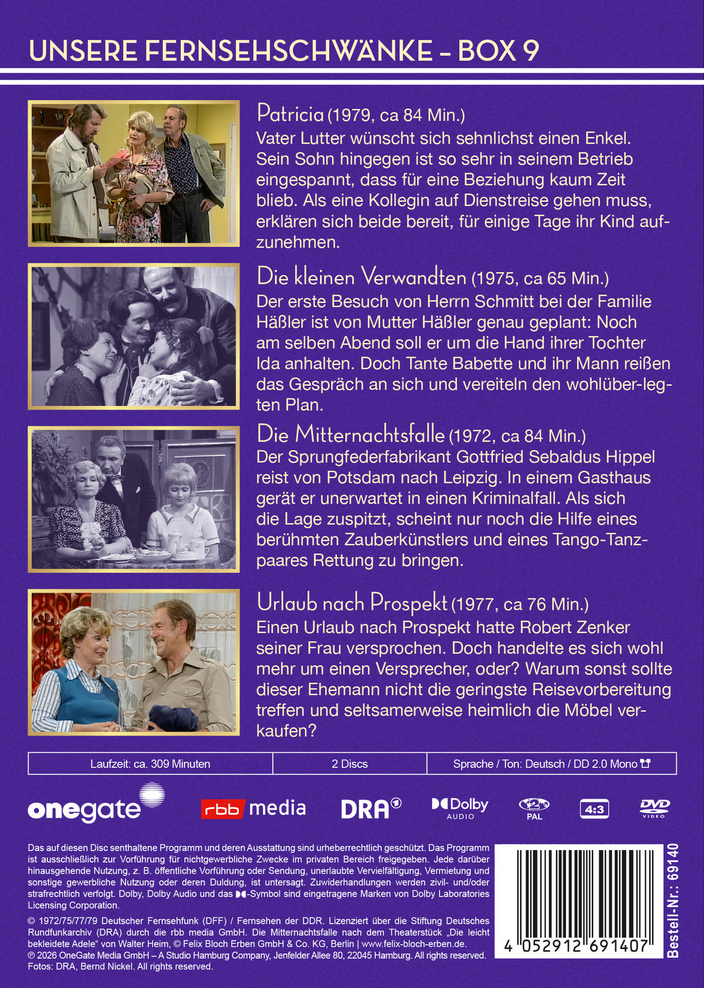 Drei Szenen aus Filmen: Ein Mann und zwei Frauen, ein Paar im Arm, ein Paar am Tisch.