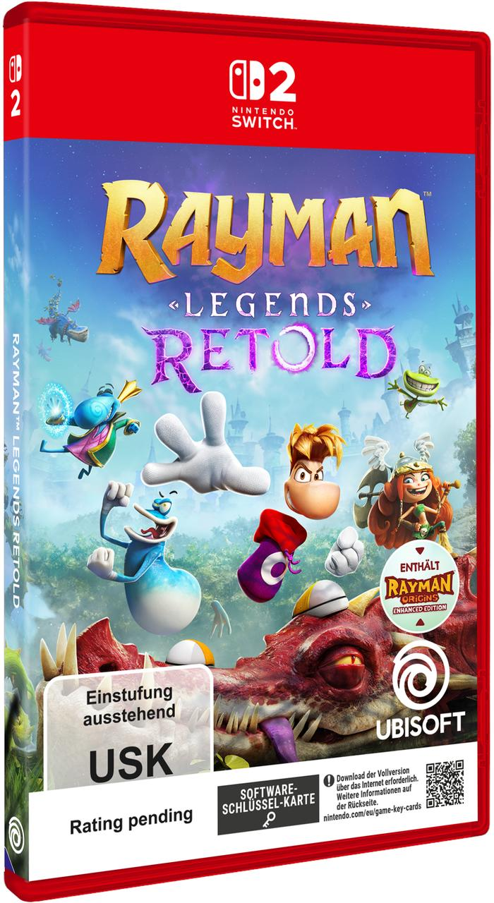 Rayman Legends Retold Nintendo Switch Hülle mit Charakteren und USK-Rating.